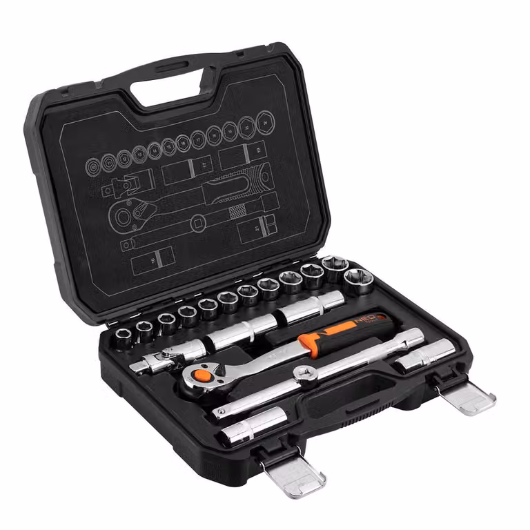 NEO TOOLS Chiave a bussola da ½", set di 20 pezzi, CRV, 10-032