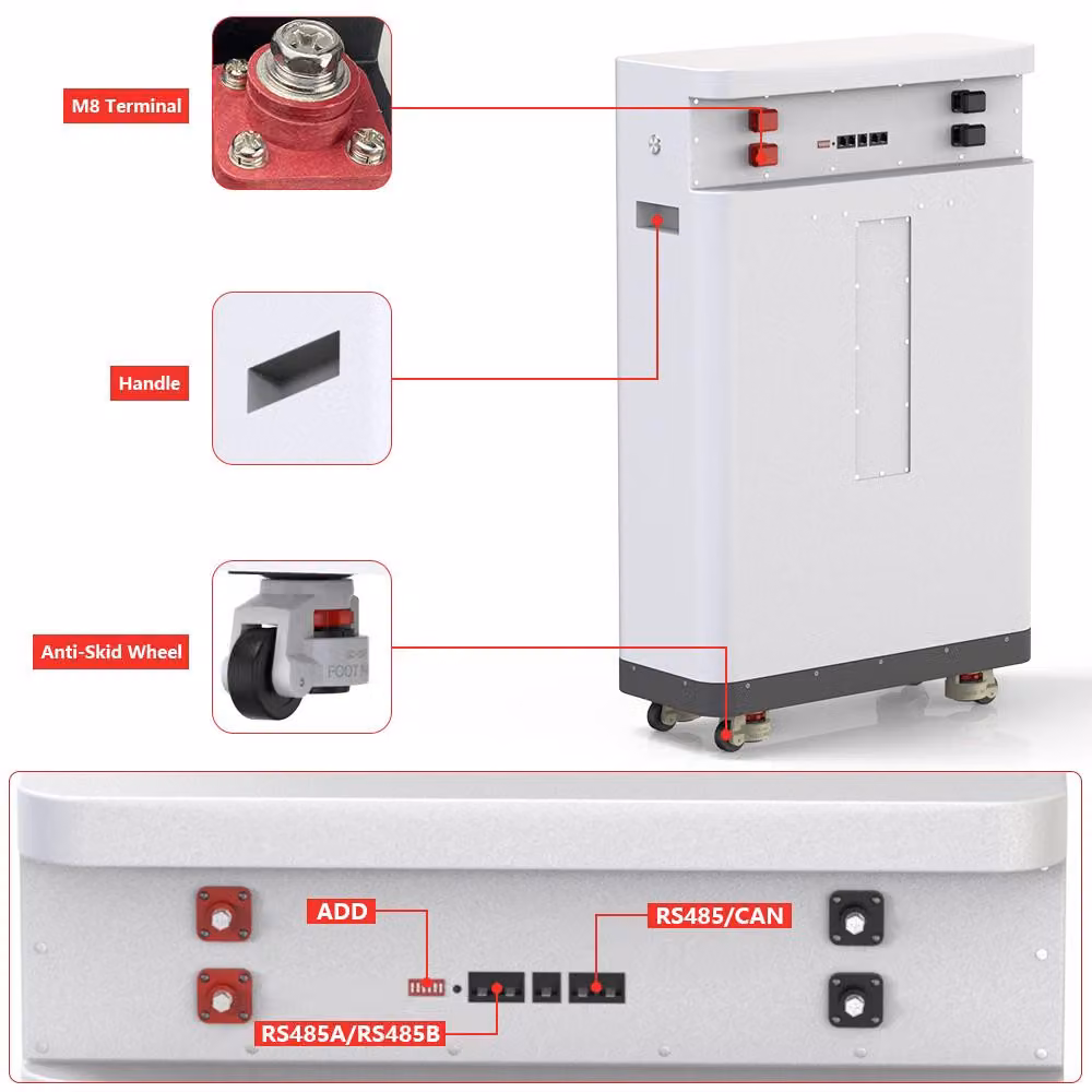Batteria al litio 48V 100Ah - 5kW - Capacità: 4800 Wh - Tecnologia LiFePO4 - Batteria da 48 Volt - Per accumulo di energia e impianti fotovoltaici