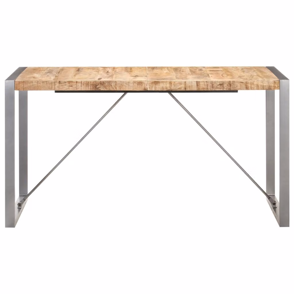 Tavolo da Pranzo 140x70x75 cm in Legno Massello di Mango Grezzo