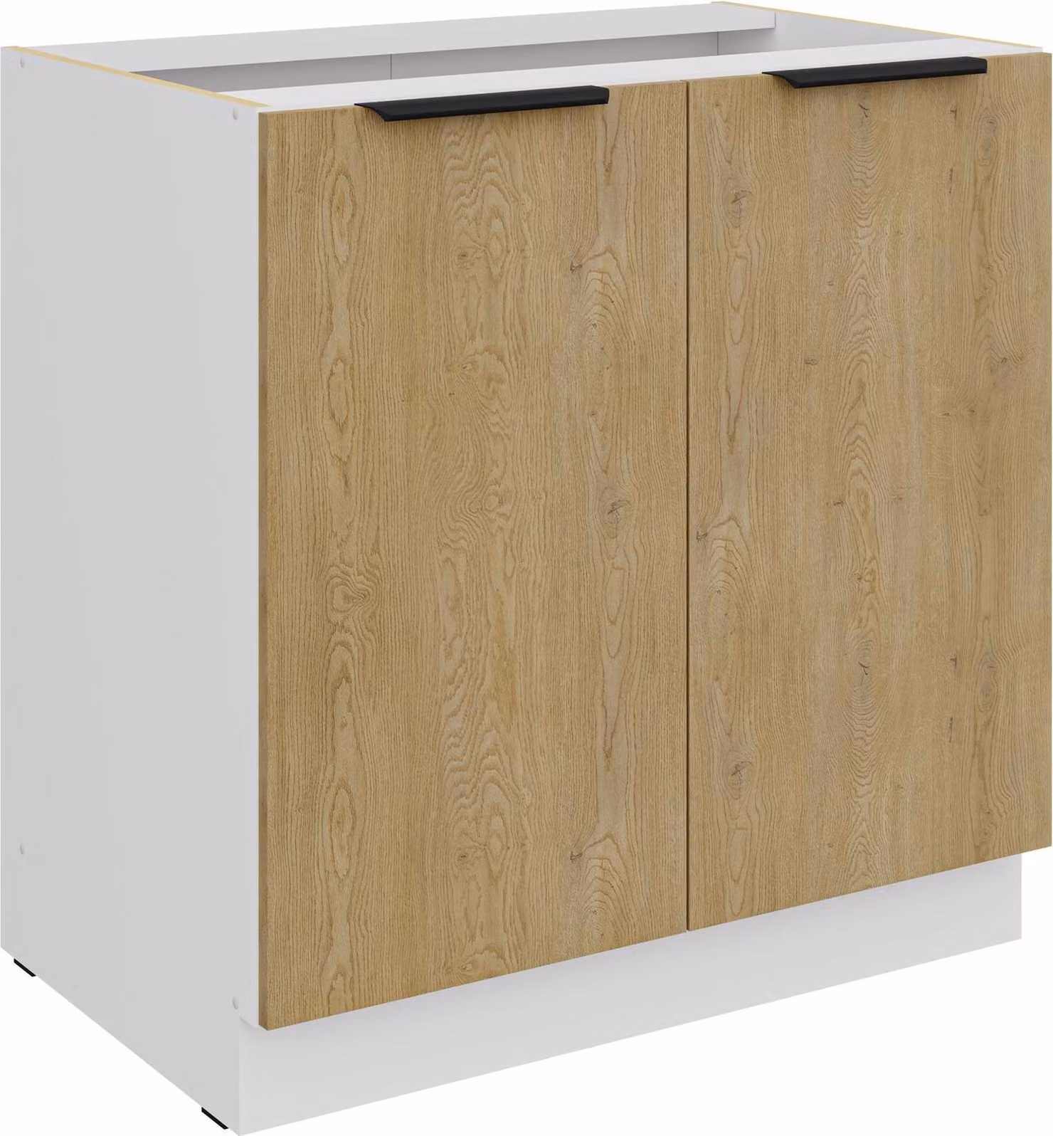 Mobile base da cucina 80 cm CREMONA, rovere chiaro + bianco opaco, cucina, angolo cottura, blocco cucina, cucina componibile