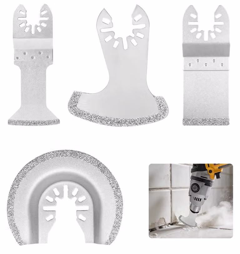 Set di 4 lame oscillanti diamantate per diverse applicazioni