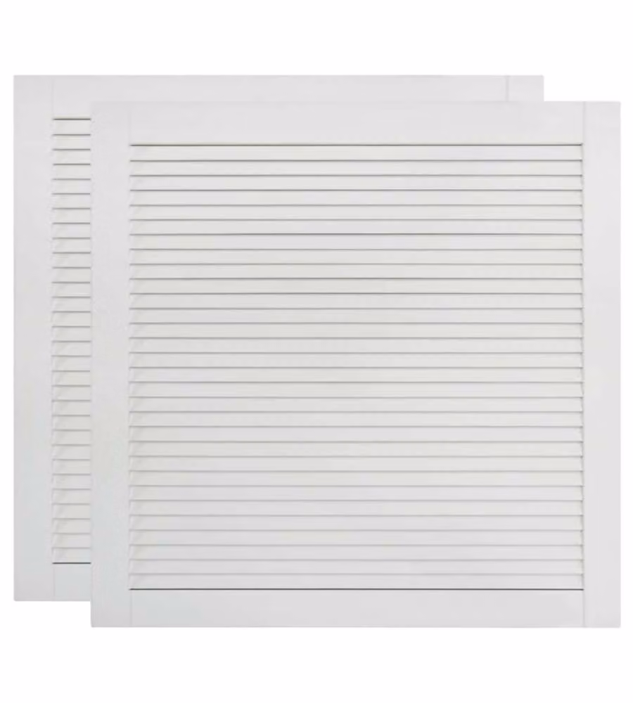 Set di 2 Ante a Lamelle in Legno di Pino Massello vidaXL Bianche L: 39,5 cm x H: 39,5 cm