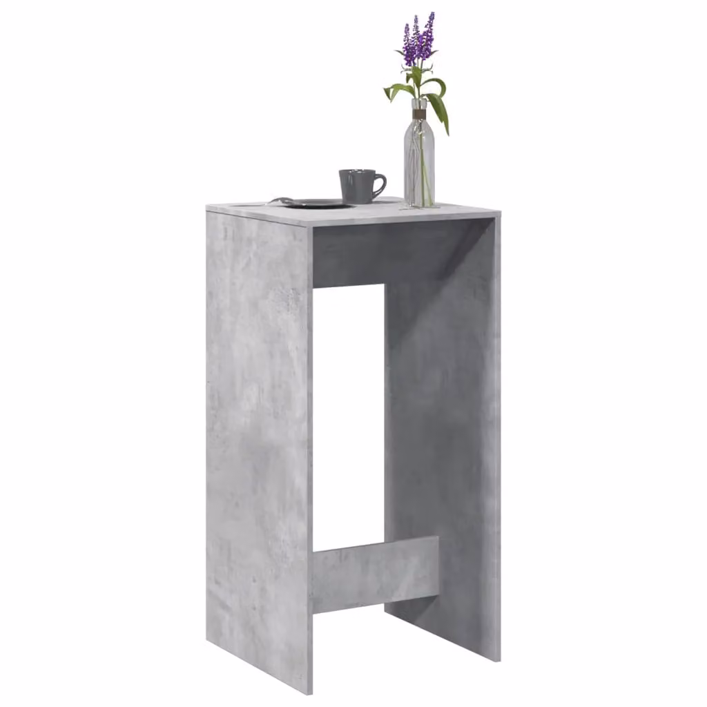 vidaXL Tavolo da Bar Moderno Grigio con Piano in MDF e Legno Multistrato L/P/H: 51 x 50 x 103,5 cm