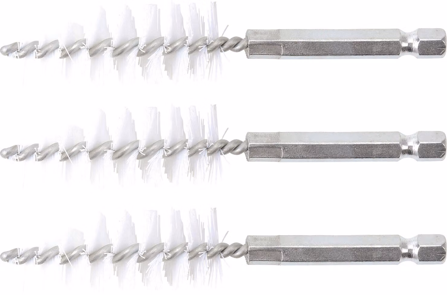 BGS spazzola in nylon 18 mm esagono esterno 6,3 mm (1/4") 3 pezzi - 3078-18-N