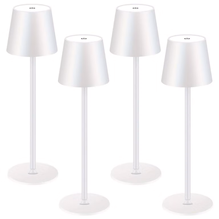 Lampada da tavolo LED senza fili - Lampada touch - Lampada da comodino - Lampada ricaricabile - Illuminazione d'ambiente - Confezione da 4 pezzi, colore bianco