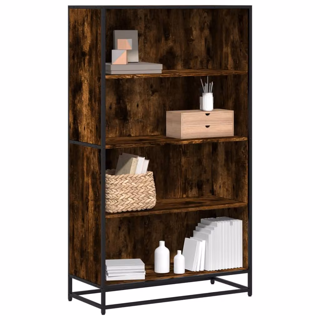 Libreria in stile industriale vidaXL in legno e metallo, colore marrone, L 80,5 cm x P 35 cm x H 139 cm
