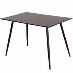 Tavolo da pranzo con piano in MDF effetto legno, ideale per la cucina o la sala da pranzo. Dimensioni: 115x75 cm. Struttura in metallo, colore: marrone scuro