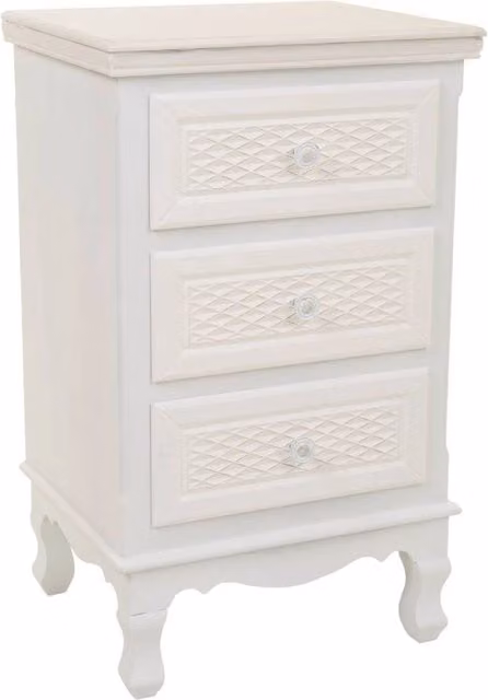 Comodino moderno in legno bianco WANDERLUST DECO L: 41 cm, P: 33,5 cm, H: 68 cm