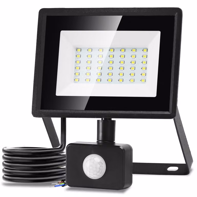 Aigostar, faretto LED da 30W per esterni, con sensore di movimento, 2510LM, 6500K, luce bianca fredda