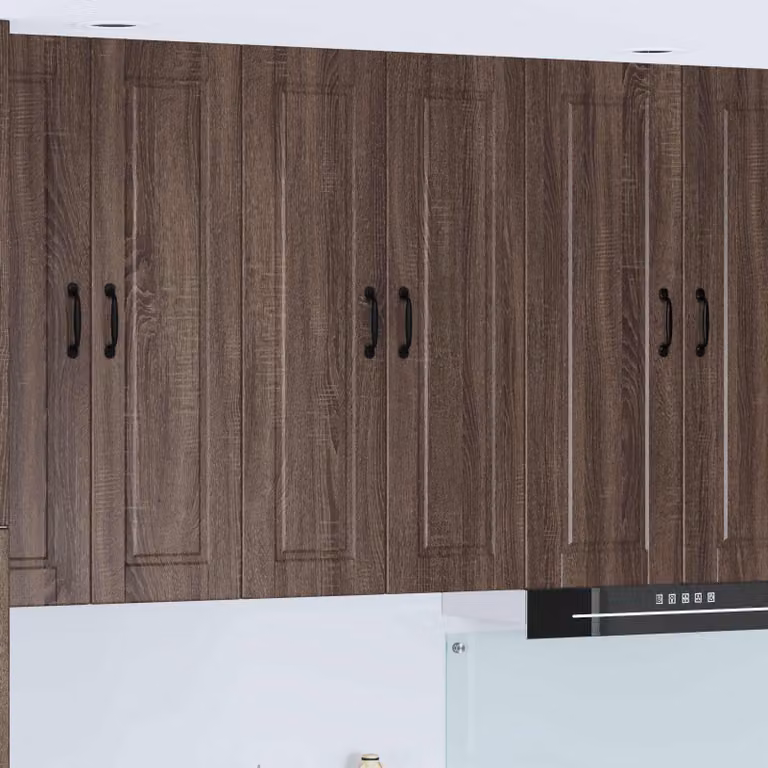 Armadietto a muro moderno vidaXL PORTO in rovere marrone con ante a battente e ripiani interni L: 60 cm, P: 31 cm, H: 100 cm