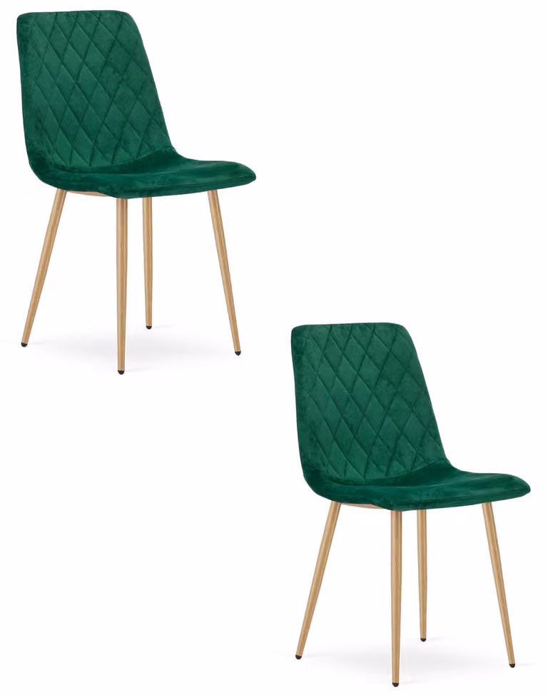 Poltrona TURIN - verde scuro in velluto / gambe color legno (2)