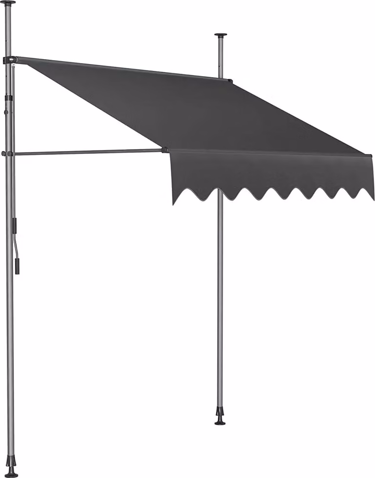 Tenda da sole per balcone, altezza regolabile 200-300 cm, tessuto resistente ai raggi UV, 400 x 120 cm Grigio