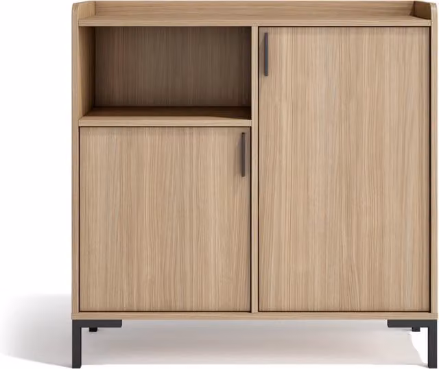 Credenza da ingresso Herdasa effetto noce chiaro 88x90x33