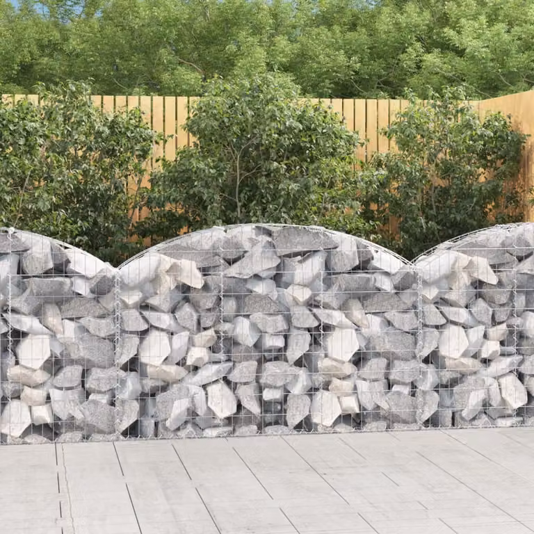 Cesto Gabbione ad Arco vidaXL in Acciaio Zincato Grigio L: 150 cm, P: 30 cm, H: 80/100 cm
