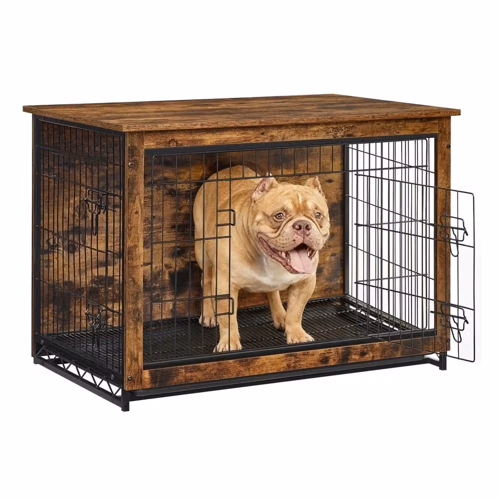 GGabbia per Cani Mobile Tavolino, Marrone Vintage