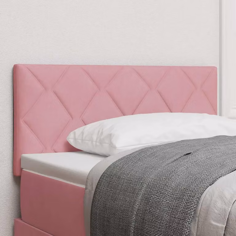 Testiera per letto vidaXL in velluto rosa con illuminazione LED RGB e porta di ricarica USB, Larghezza: 90 cm