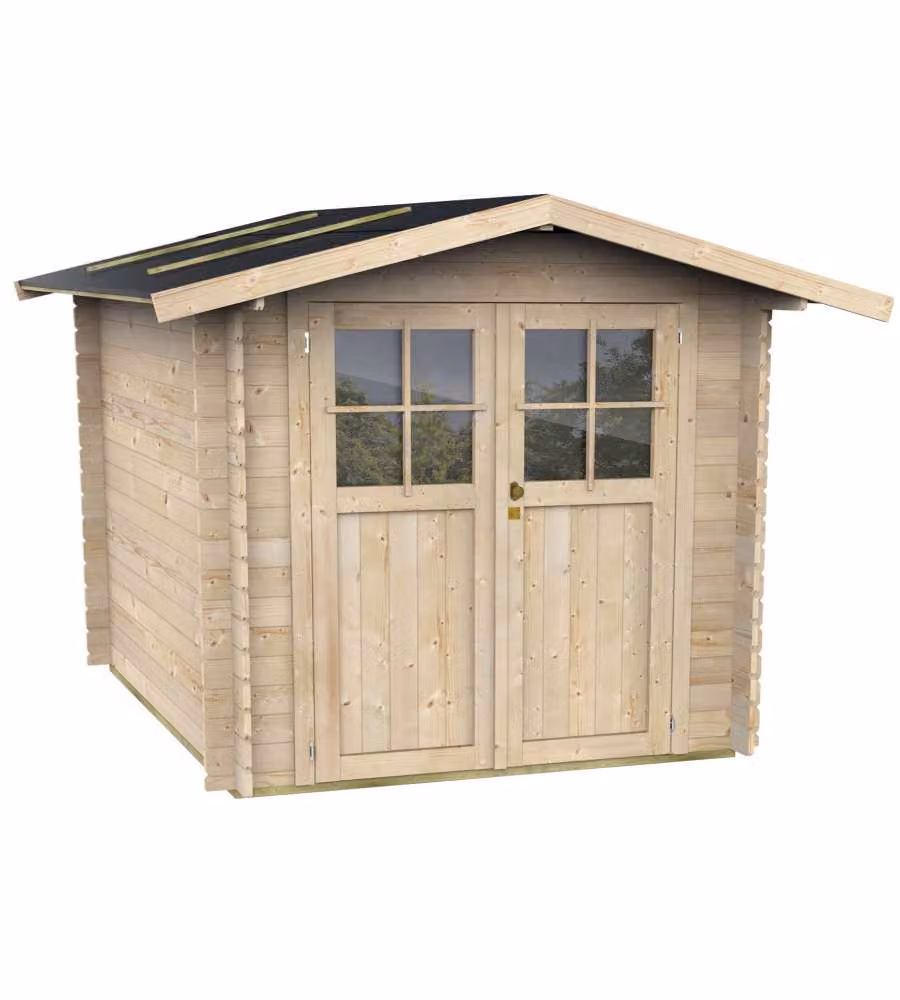 Casetta in legno BH25 Opera Alce nera con tetto in policarbonato L: 215 cm, P: 180 cm – 2