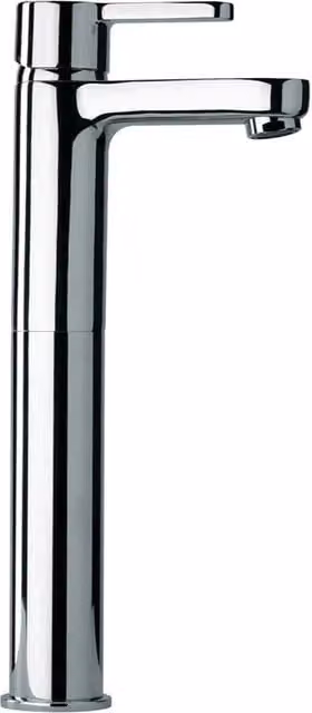 Miscelatore per lavabo alto Paini serie Arena a leva singola in ottone color argento cromato