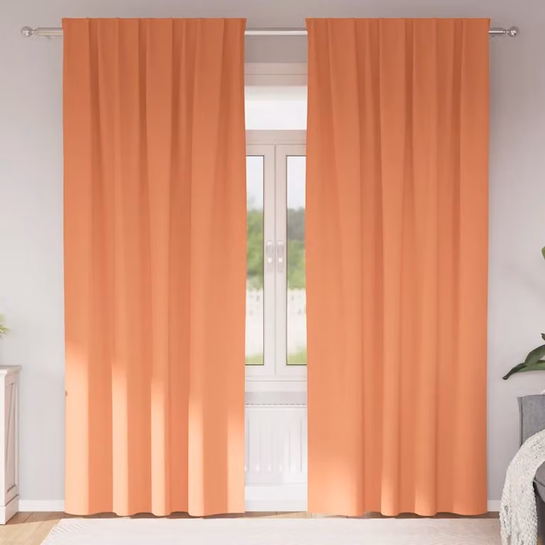 Set di 2 tende blackout vidaXL con anelli in poliestere, colore terracotta, H: 245 cm x L: 140 cm