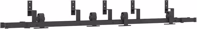 Kit di Binari per Porte Scorrevoli CFW3646264 in Acciaio Inox Nero Opaco, Lunghezza: 200 cm