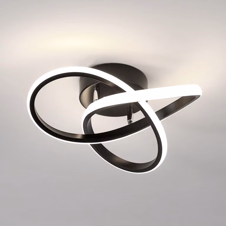 Lampada a soffitto LED, 30W, 3375LM. Moderna lampada da soffitto, realizzata in alluminio, ideale per soggiorno, camera da letto, corridoio, cucina, balcone. Colore nero, luce naturale 4500K, diametro 30cm