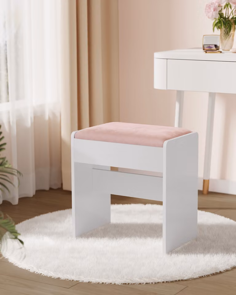Pouf da toeletta VASAGLE, imbottito, in velluto, con piedini antiscivolo