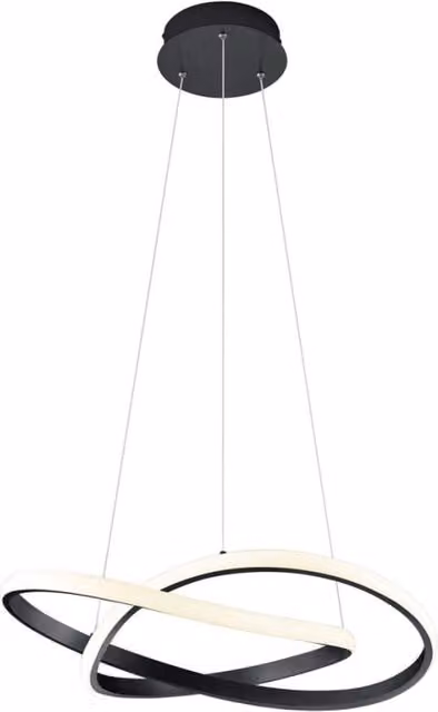 Lampada a sospensione LED Course Trio Leuchten nera Ø60cm con luce bianca calda e altezza regolabile