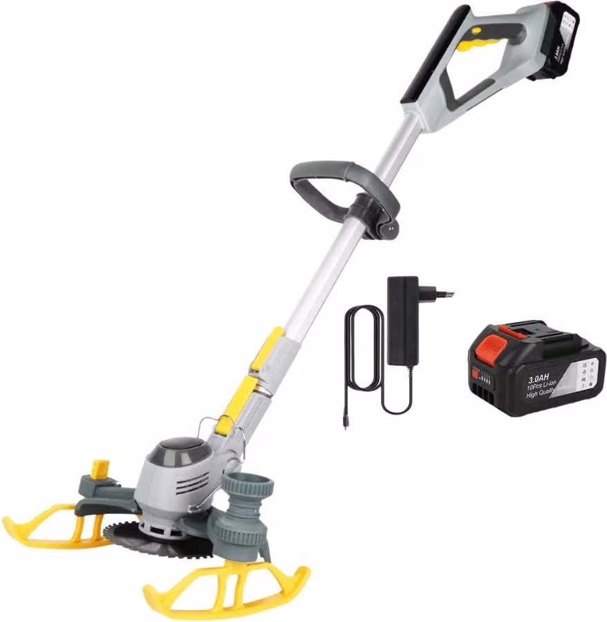 Tosaerba a batteria, tagliabordi e tagliabordi 2 in 1, regolabile in altezza, 1 batteria