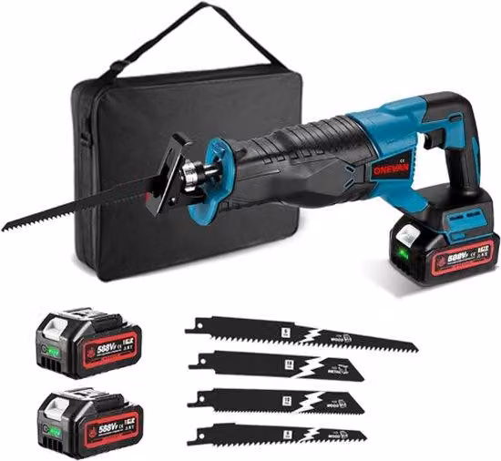 Sega elettrica per rami con 2 batterie