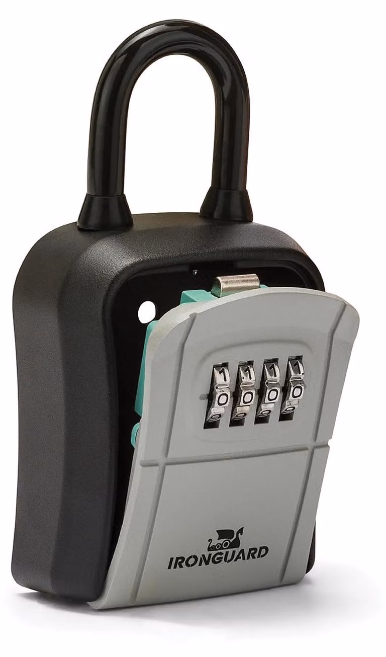 Cassaforte portachiavi, modello base con lucchetto, colore grigio