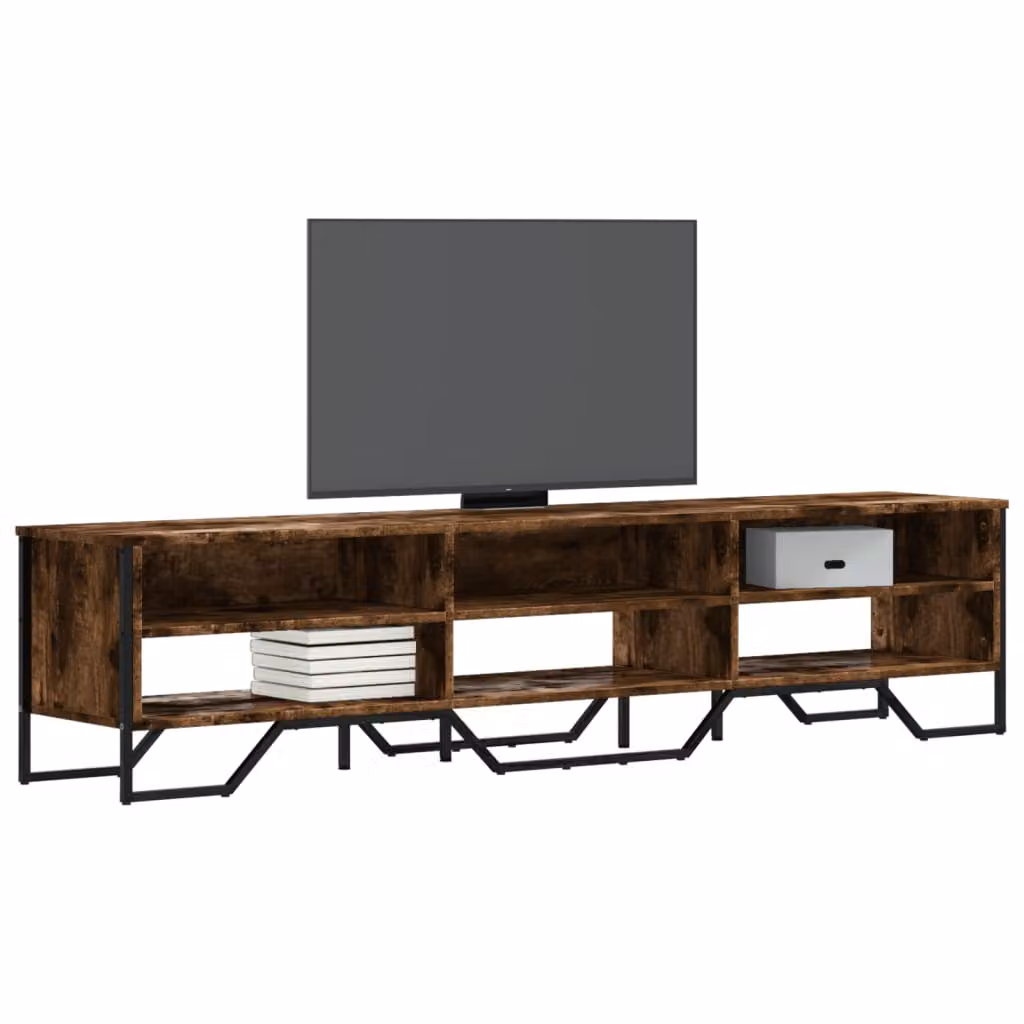 vidaXL Mobile Porta TV Moderno in Legno e Metallo, Colore Marrone, L 180 cm x P 34 cm x H 41 cm