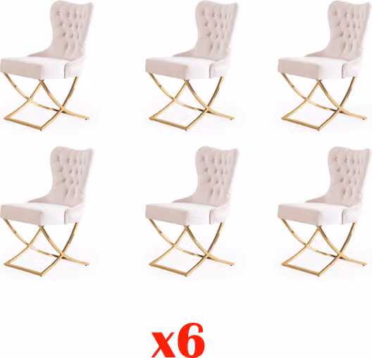 Garnitur Stühle 6x Polster Design Lounge Sitz Lehn Gruppe Möbel Stühle Stuhl