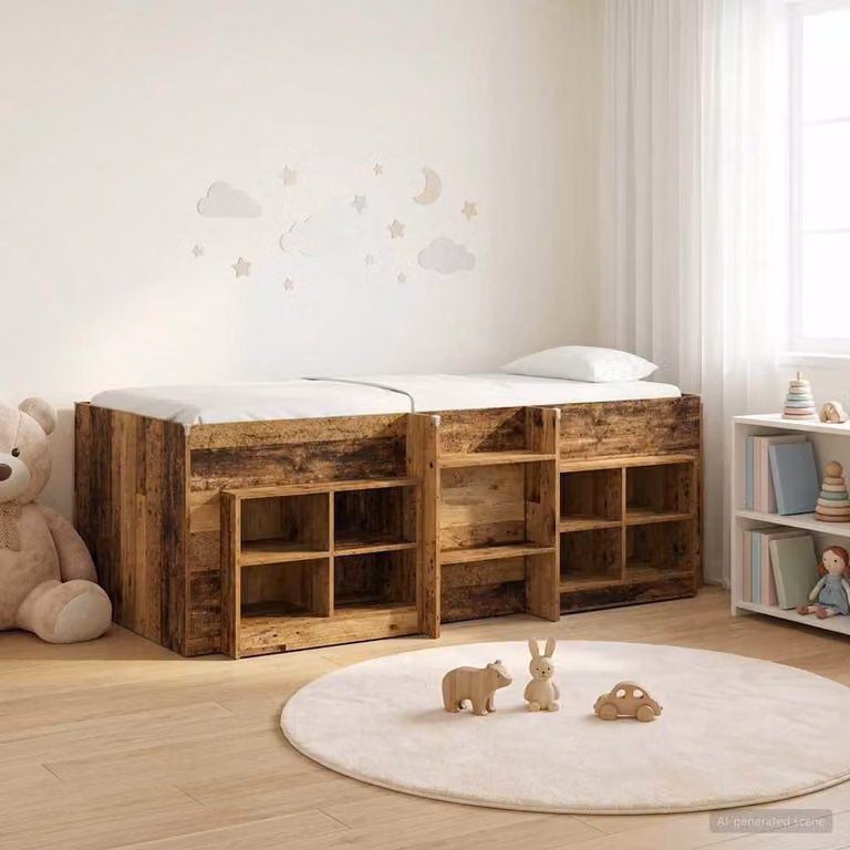 Maison Exclusive - Struttura letto a soppalco con armadio, realizzata in legno massello e pannelli di legno riciclato