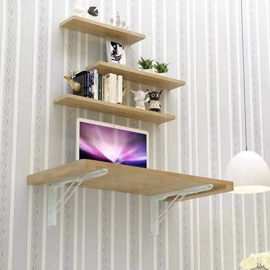Tavolo da pranzo in legno massello con chiusura a cerniera per stanza da bagno, ufficio, camera da letto, dimensioni 40 x 60 cm