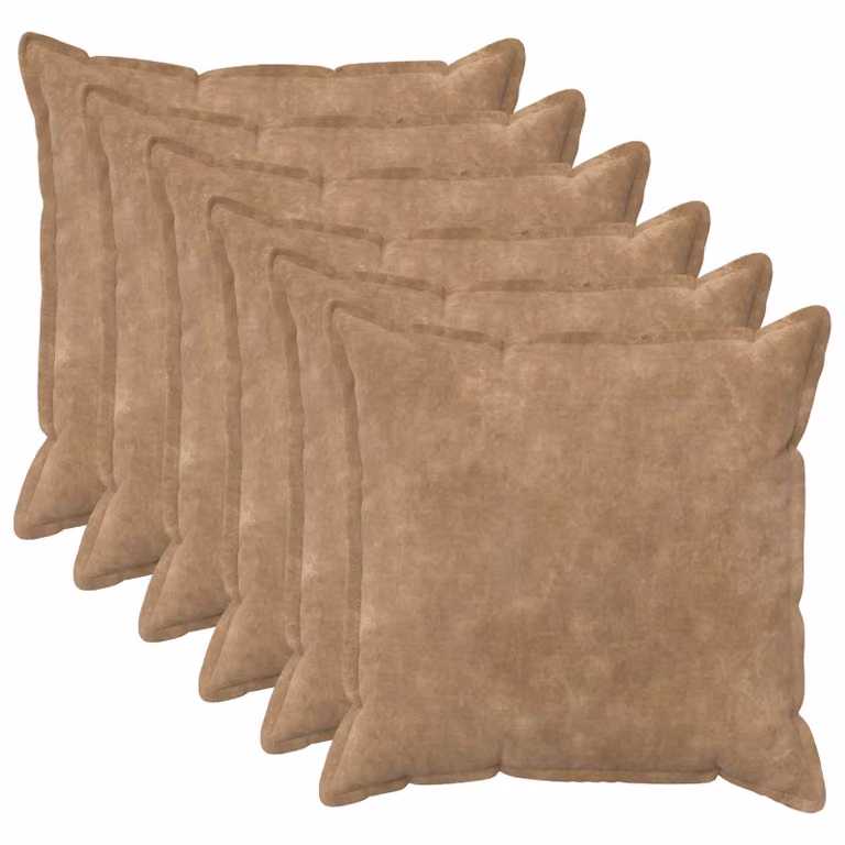 vidaXL Federa 6 pcs HOUTEN Tortora 60 x 60 cm Fleece in microfibra