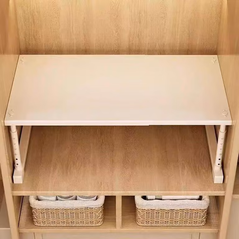 Organizzatore estraibile per ripiani dell'armadio - Scaffale metallico multifunzionale - Bianco