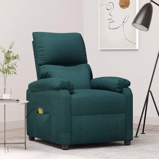Divano Sedia-Poltrona Massaggiante Verde Scuro in Tessuto 218573