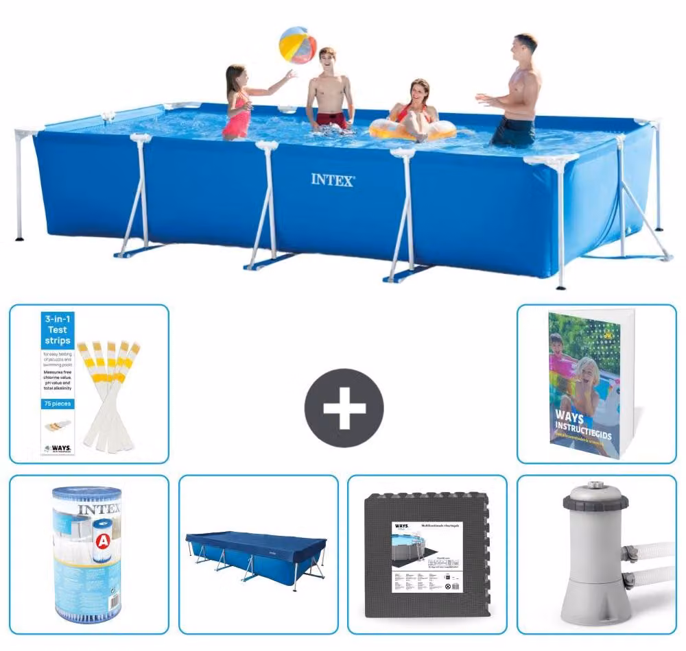 Piscina fuori terra rettangolare - 450x220x84 cm - composta da 5 elementi, modello S41