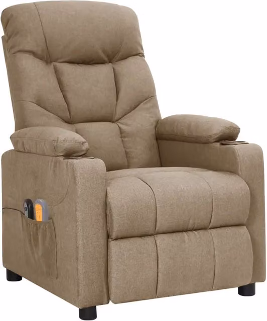 Poltrona Massaggiante Elettrica Relax vidaXL in Tessuto Beige – 1