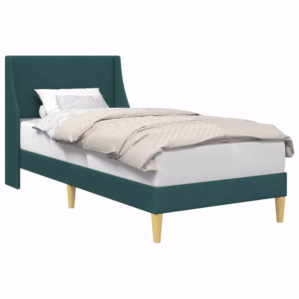 Struttura letto con giroletto in tessuto verde scuro DESIGN IN L 90 x P 200 cm – 2