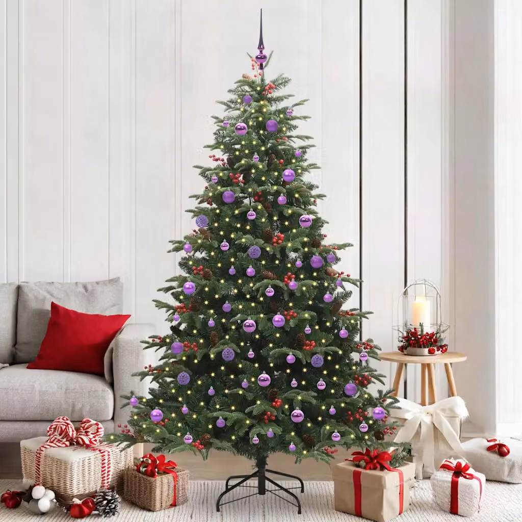 Albero di Natale artificiale vidaXL verde con 300 LED bianco caldo – 1