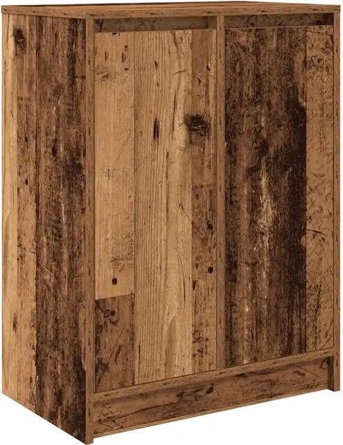 Scarpiera rustica HELLOSHOP26 con 2 ante in legno composito marrone L: 57 cm, P: 34 cm, H: 76 cm