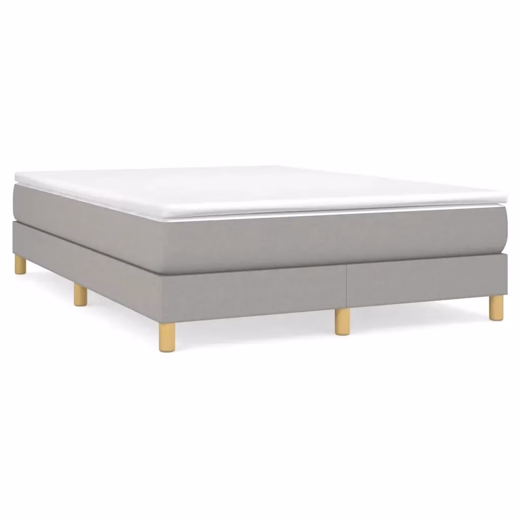 Letto Ibrido vidaXL con Materasso e Giroletto a Molle in Tessuto Grigio e Bianco L/P/H: 190 x 140 x 25 cm – 2
