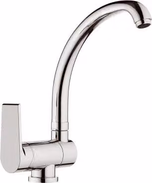 Miscelatore per lavello cromato con canna pieghevole Mariani serie Artic color argento