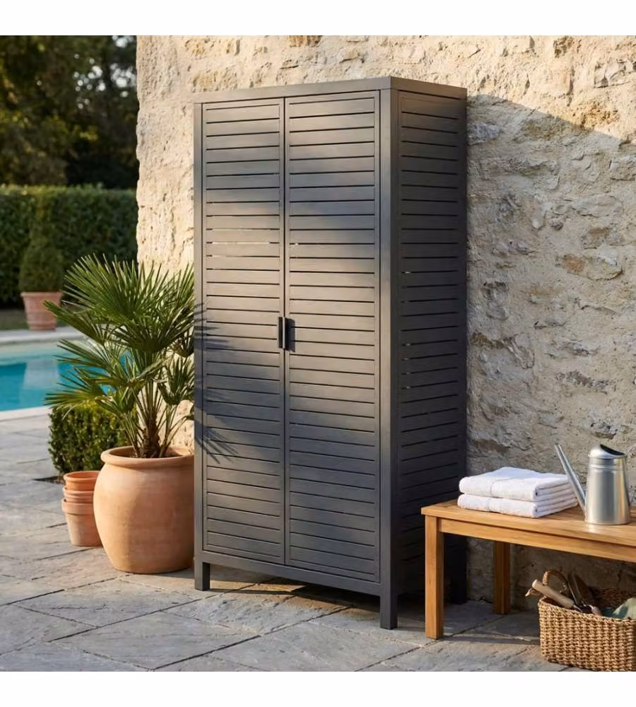 Mobile Durango Cosma in metallo laccato antracite L: 90 cm, P: 48 cm, H: 180 cm – 1