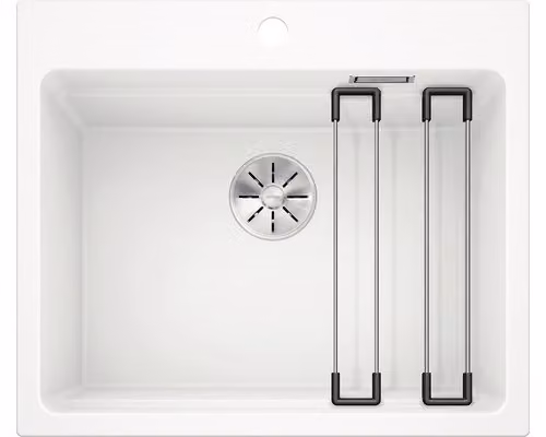 Lavello in granito Blanco ETAGON, dimensioni 510 x 600 mm, colore bianco