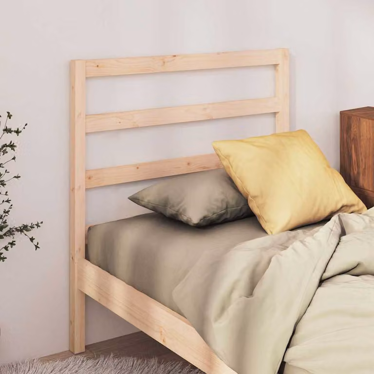 Testiera per letto vidaXL in legno massello di pino marrone, L 95 x P 4 x H 100 cm