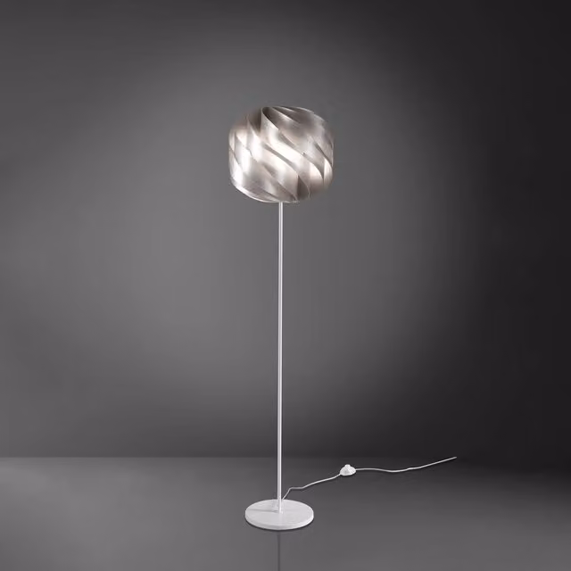 Piantana Moderna Globe Polilux ® Argento E Metallo 1 Luce E27