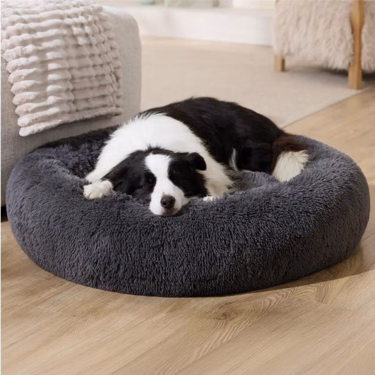 Cuccia per cani rotonda - Lavabile - Peluche - 100 cm - Cani di grossa taglia - Letto ciambella