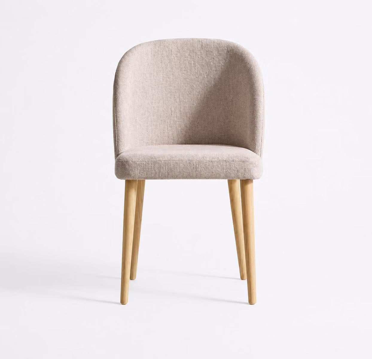 Elegante sedia da pranzo con seduta imbottita e gambe in legno color beige